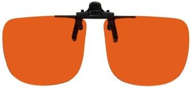 Polycarbonate Clip-on Flip-up Bright Orange Enhancing Driving Glasses -58mm Wide X 47mm High (131mm Wide)