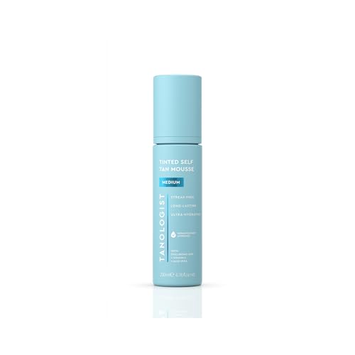 Tanologist Medium Self Tan Mousse, Tinted Self-Tanning Mousse, Streak-Free, Natural Glow, No Fake Tan Smell Or Orange Tone, Long Lasting, Clean Ingredients, Vegan, 6.76 fl. oz/200 ml Bottle