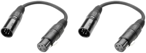 Adam Hall Cables 3 STAR DGF 0020 - Adapter Cable DMX 3-pole XLR female to 5-pole XLR male | 0.2 m (Pack of 2)