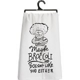 Primitives by Kathy Cotton Kitchen Towel, 28-Inch, Broccoli Doesn't Like You Either