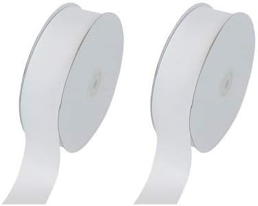 Creative Ideas Solid Grosgrain Ribbon, 1-1/2-Inch by 50-Yard, White (Тwо Расk)