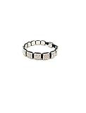 Square Clear Jet Crystal Rhinestones Pave Men Unisex Charms Bracelet