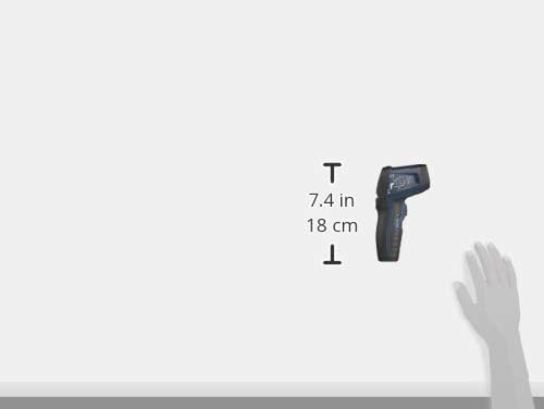 Infrarot-Thermometer mit Kreislaser, strapazierfähig, Typ-K-Sonde, einstellbarer Emissionsgrad, Schwarz