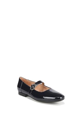Naturalizer Womens Kelly Mary Jane Flats French Navy Patent 5.5 M