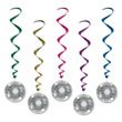 70s Party Decorations Pack - Disco Ball Whirls 70s Theme Back Back Drop and Disco Tablecover
