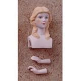 Darice Porcelain Doll Head and Hands Set - Blonde - 2.75 x 1.5 inches - 1 Set