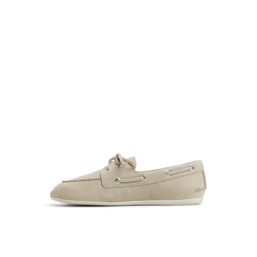 Sperry Women's Slimboat Leather Boat Shoe, Light Grey Nubuck, 5.5