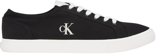 Baskets Vulcanisées Homme Canvas Basses, Noir (CK Black/Bright White), 42