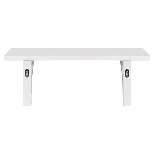 Kate and Laurel Corblynd Traditional Wood Wall Shelf, 24 inches, White Pricepulse