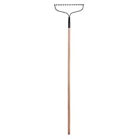 Arcadius Garden 14 Tines Bow Rake Welded Bow Rake with 1-1/8 x 54-Inch Wood Handle