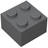 TTEHGB TOY WEBRICK Classic Building Bricks 2 x 2 100 Piece, Creative Play Set - 100% Compatible with and All Major Brick Brands 3003(Colour:Dark Grey)