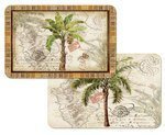 West Indian Palm Trees Reversible Washable Vinyl Placemats Set of Four