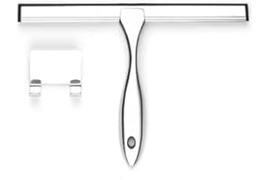 XBllcyiv All-Purpose Shower Squeegee for Shower Doors, Bathroom, Window and Car Glass - Stainless Steel (Silver (Color), 10 Inches)