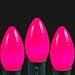 Novelty Lights 25 Pack C9 Ceramic Outdoor Christmas Replacement Bulbs, Pink, E17/C9 Intermediate Base, 7 Watt