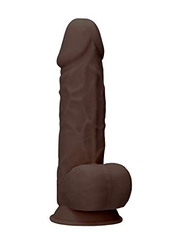 Shots Silicone Dildo with Balls 21.6 cm, Brown REA076BRN