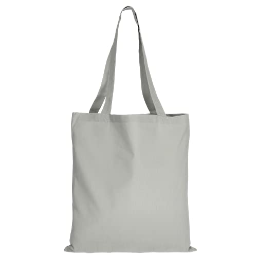 TEXXILLA 10er | 25er | 100er Pack Baumwolltasche - 28 Farben | mit Zwei Langen Henkeln | 38x42cm | Jutebeutel | Einkaufstasche | unbedruckt, Farbe:hel