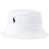 Ralph Lauren Polo Mens Cotton Bucket Hat (S/M, White)