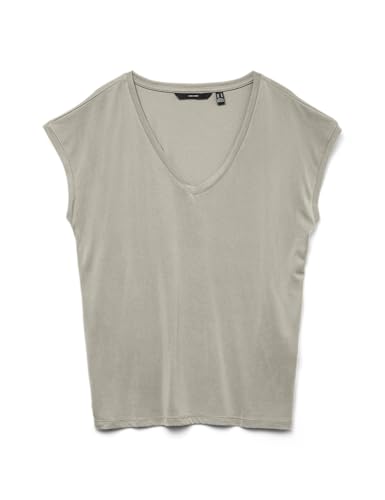 Vero Moda Womens VMFILLI SS V-Neck TEE GA NOOS T-Shirts, Silver Lining, XS