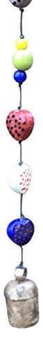 Heart Beads Hand Painted with Bell 30 in Long Wind Chime with Nana Bell - Thumbnail 7
