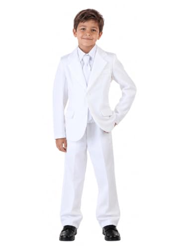 Child White Suit Costume, White Tuxedo Costume For Dress Up Outfit Medium Bundle at Amazon