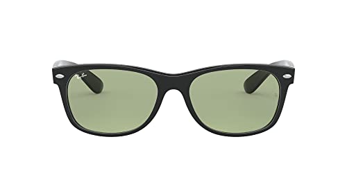 Ray-Ban (レイバン) サングラス RB2132F NEW WAYFARER SHINY BLACK WITH GREEN LENS (シャイニーブラック/グリーン) アジアンフィット ミラーレンズ