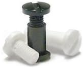 1/4 in. White Plastic Screw Posts/Chicago Screws (Qty 100)