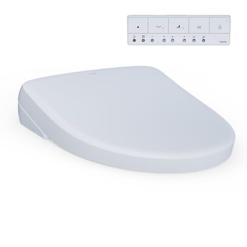 TOTO® WASHLET®+ S7A Electronic Bidet Toilet Seat with EWATER+® Bowl and Wand Cleaning, Auto Open and Close Contemporary Lid, Elongated, Cotton White - SW4736AT40#01