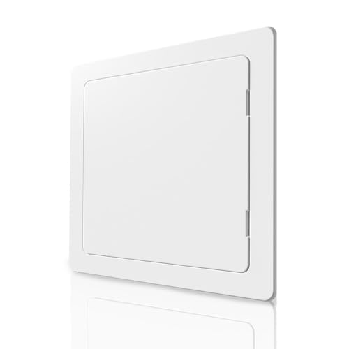 Plastic Access Panel 300x300 mm – Paintable Inspection Hatch for Wall & Ceiling – Fuse Box Cover, Conceals Wires & Pipes – Flush Fit Easy-Install Access Door – Durable White Plastic