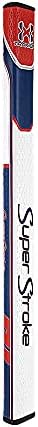 SuperStroke Traxion Flatso 17 Golf Putter Grip, Red/White/Blue (Flatso 2.0) | Advanced Surface Texture That Improves Feedback and Tack | Minimize Grip Pressure with a Unique Parallel Design