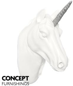Stunning Unicorn Head Wall Mount (Silver horn) - Unicorn Head wall Art - Gift idea