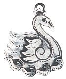 Alban Eiler - 9 March to 31 March - Swan to invoke Grace - Celtic Birth Charm in Antiqued Sterling Silver