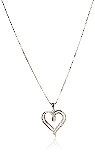Sterling Silver Diamond Double Heart Pendant
