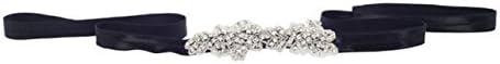 Jolie USA Black Silver Mia Beaded Bridal Stretch Sash