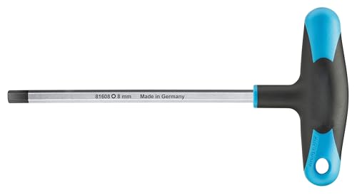 Chiave a T esagonale PRO in acciaio inox, resistente all'usura, ideale per allentare e serrare viti in spazi ristretti.