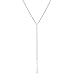Lariat Necklace Bar Pendant Necklace Y Necklaces for Women Gold Silver Necklace Dainty Jewelry Gift (B:Silver)