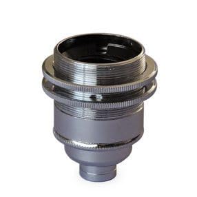 Lampholder E27 with Shade Rings (halfinchfemalethreadedentry,Chrome)
