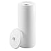 mDesign Free Standing Toilet Roll Holder - Plastic Stand for Bathroom - Space for 3 Rolls - White