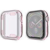 amBand Compatible for Apple Watch Series 4 Screen Protector 40mm, Full Cover TPU Case Bumper Compatible for iWatch Series 4 Rose Gold