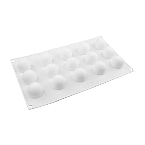 EORTA 15 Cubes Silicone Cake Mold 3D Mini Ball Molds Baking Tray Mould Tool for Mousse Dessert Chocolate Truffle Pudding Ice, Random Color