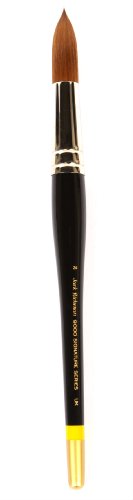Jack Richeson 9000 Series Synthetic Short Handle Watercolor Round Brush, Size 24