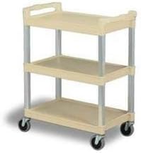 Continental Black 3 Shelf Bussing / Utility Swivel Cart, Dimension : 36 x 16 x 31 inch -- 1 each.