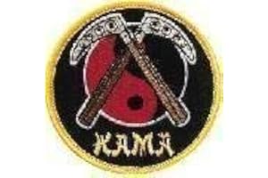 Martial Arts Embroidered Badge - Kama Weapons Yin Yang Patch