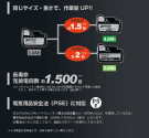 同サイズ・重さで作業量アップ(NN仕様は電池別売)
