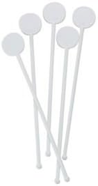 7" White Disc Cocktail Stirrers Swizzle Sticks 100 Pack 3306W