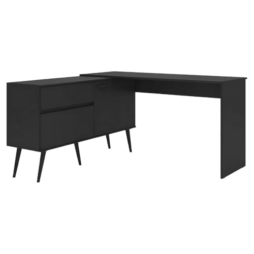 Multimóveis Mesa Gamer em L para Computador 2 Portas 1 Gaveta Arena MP6050 Preto