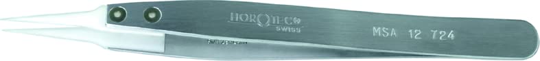 KD89 Horotec MSA12.724 Tweezers with Soft White Delrin Tips, Very Fine Tips., grey