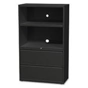 Amazon Com Hirsh Industries Metal Office Filing And Bookcase Storage Cabinet Combo Black Furniture Decor
