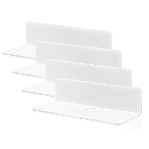 YestBuy 4 Pack Clear Acrylic Floating Wall Shelves, Display Shelf