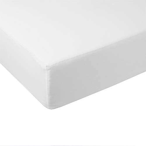 Solid 600-Thread-Count, Viscose from Bamboo Twin Extra Long XL Size Fitted Sheet, White