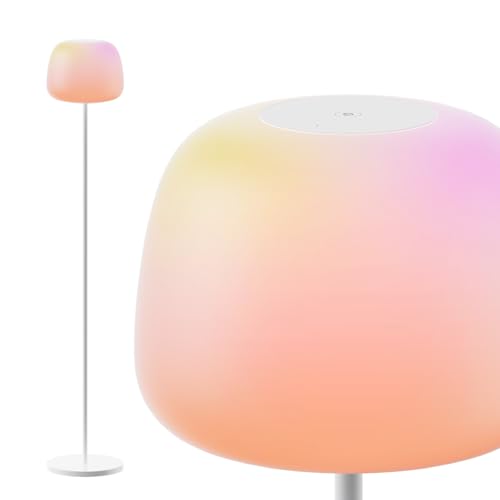 Govee Lantern Floor Lamp, Halo Gradient RGBICWW Smart Standing Lamp with Silicone Soft Lamp Shade, 1000K-10000K, 100+Scene Modes, Music Sync, 1400lm, Matter Compatible, Ideal for Living Room, Bedroom